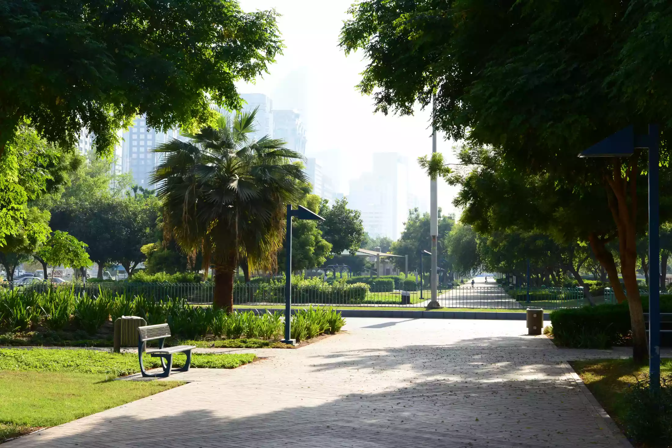 One of the parks of the Corniche Abu Dhabi