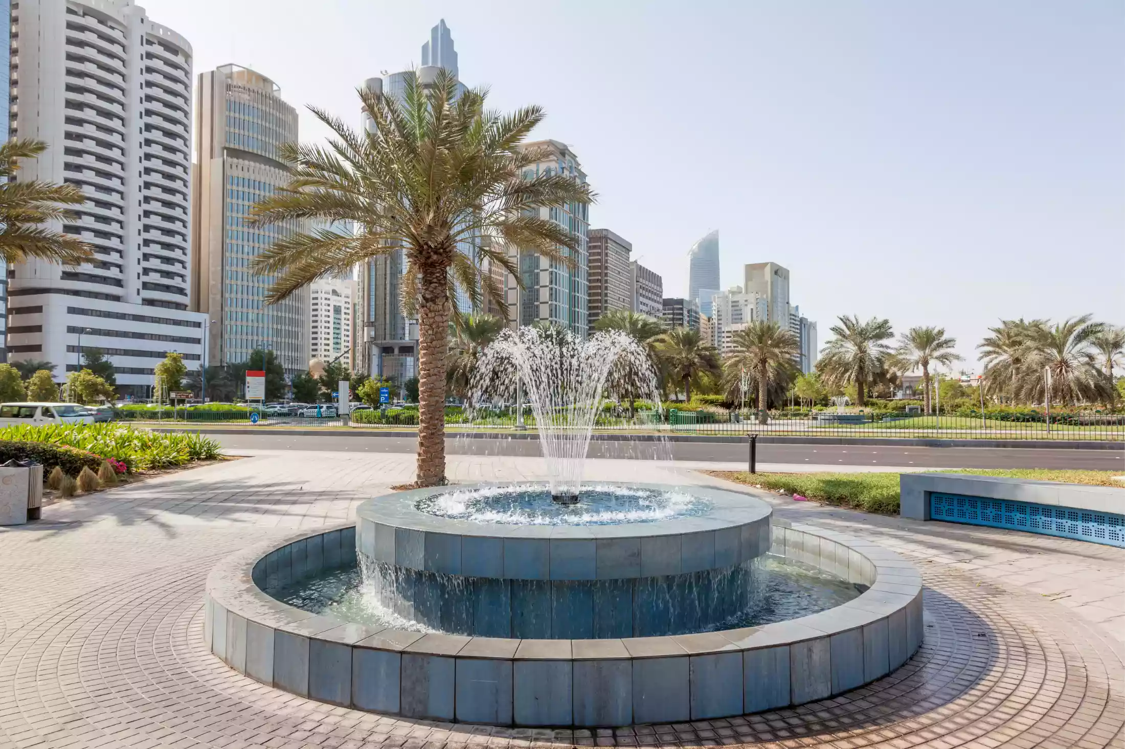 A fountain in one of the parks in Abu Dhabi.
