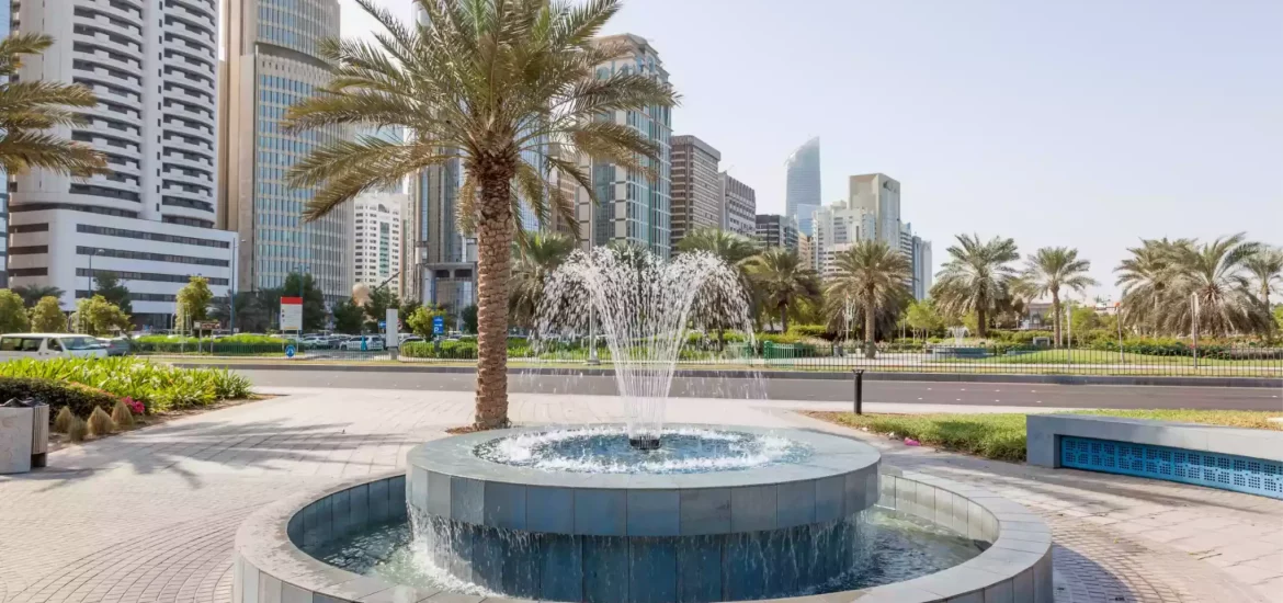 A fountain in one of the parks in Abu Dhabi.