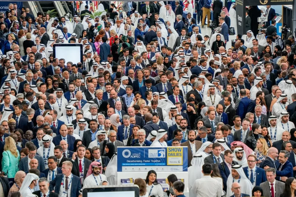 Crowd gathered at the ADIPEC Exhibition in Abu Dhabi