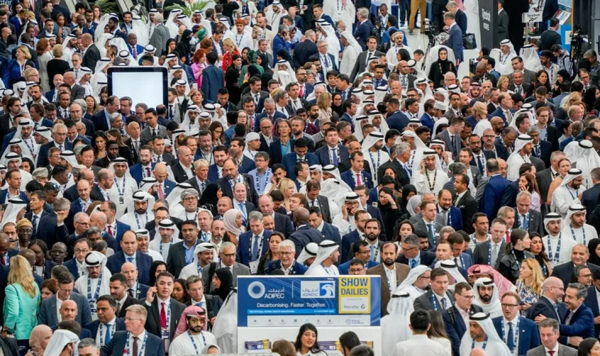 Crowd gathered at the ADIPEC Exhibition in Abu Dhabi