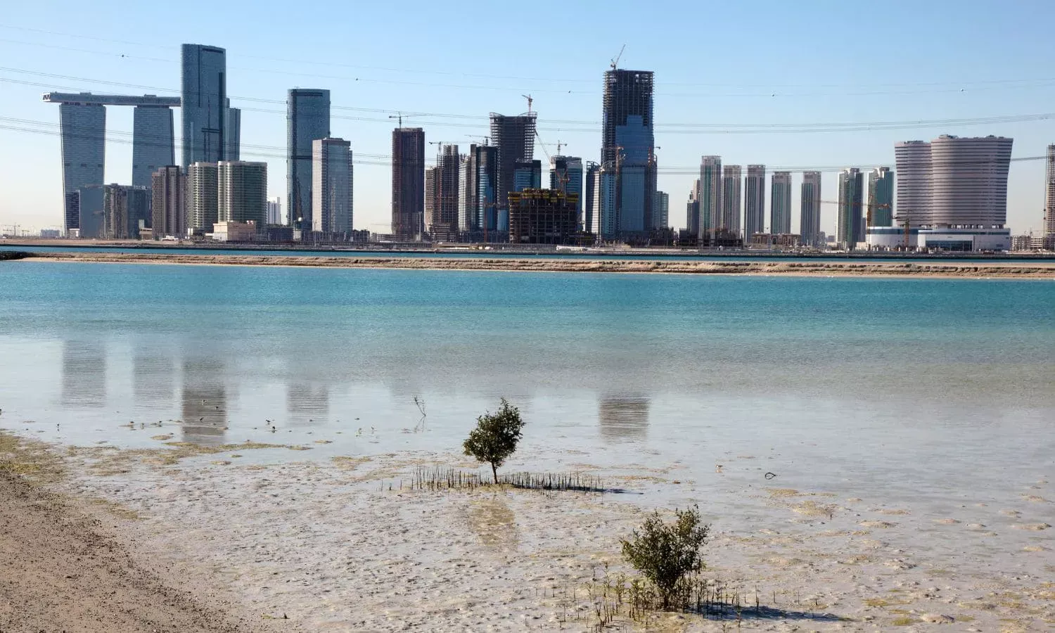 View of Dubai from the Saadiyat Island.