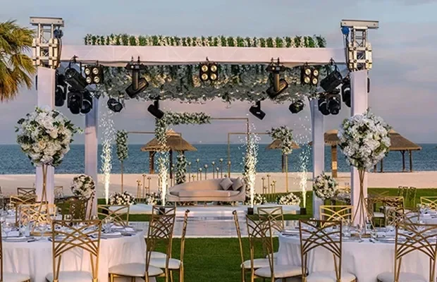Beach wedding location on Al Maya, Island resort in Abu Dhabi